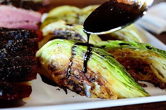 Corn Beef and Cabbage with a Balsamic Vinegar Drizzle