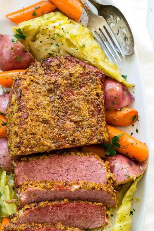 Corn Beef and Cabbage with a Brown Sugar Crust