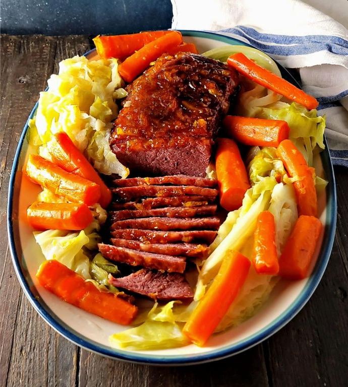 Corn Beef and Cabbage with a Whiskey Glaze
