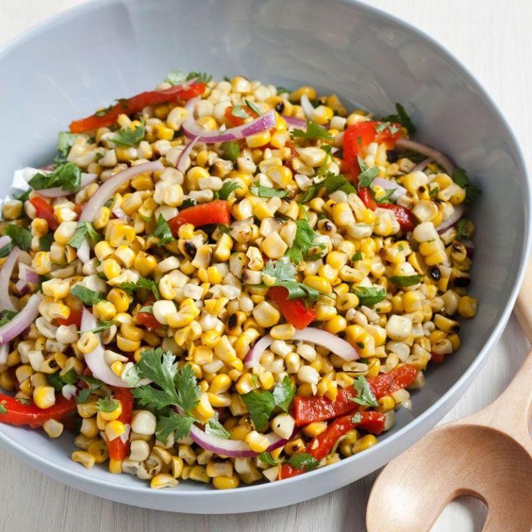 Corn Salad with Red Pepper and Green Onions