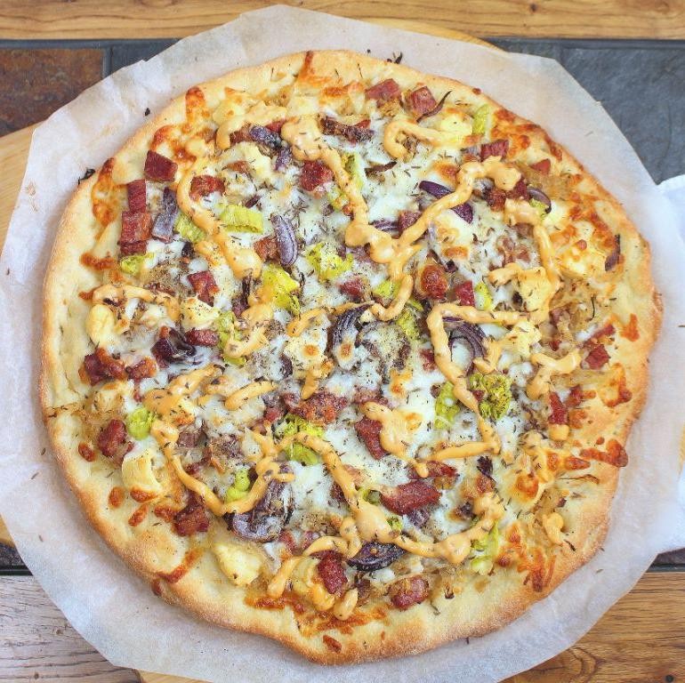 Corned Beef Brisket Pizza with Sauerkraut