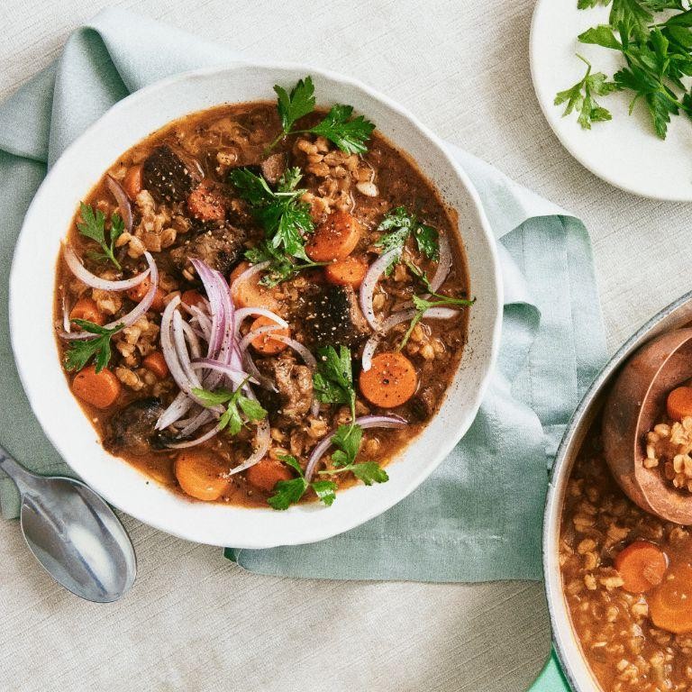 Corned Beef Brisket Stew with Barley