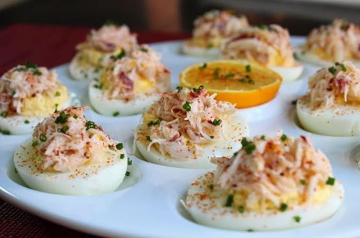 Crab Meat Deviled Eggs