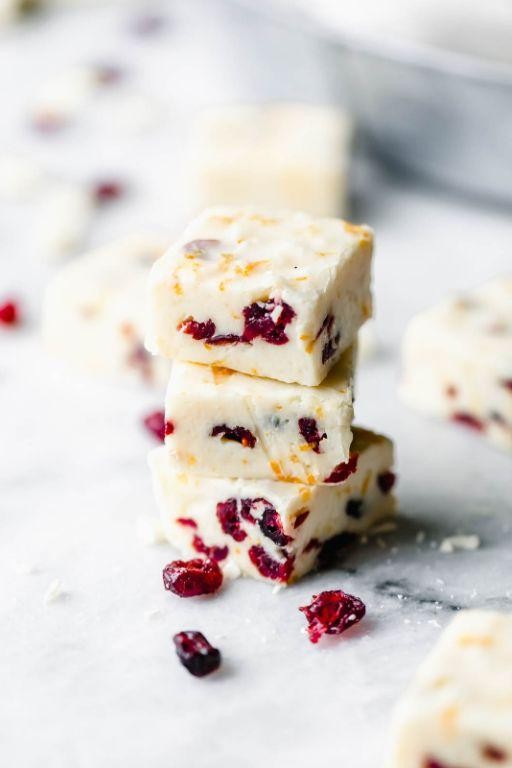 Cranberry Orange White Chocolate Fudge
