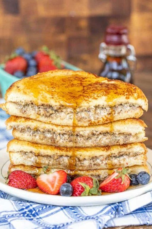 Cream Cheese and Sausage Stuffed French Toast