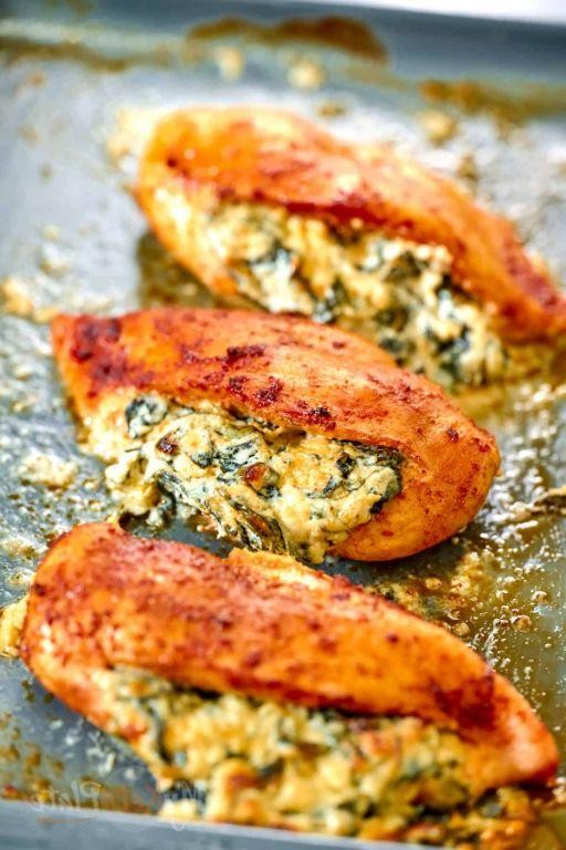 Cream Cheese and Spinach Stuffed Chicken Breast