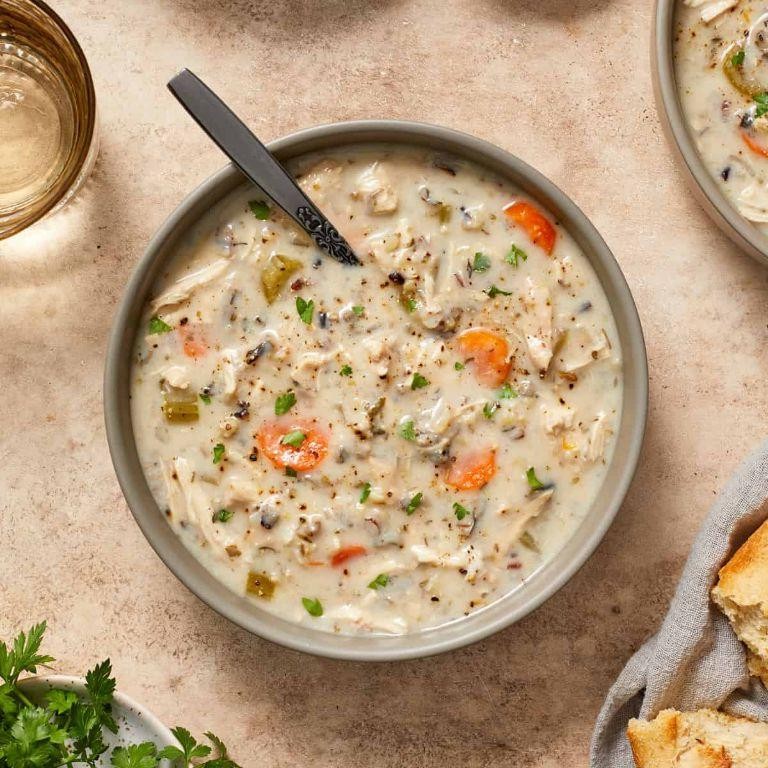 Creamy Crockpot Chicken and Wild Rice Soup