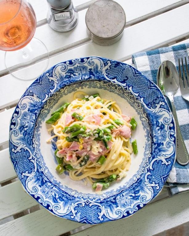 Creamy Ham and Asparagus Pasta
