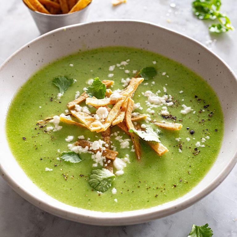 Creamy Nopales Soup with Cilantro