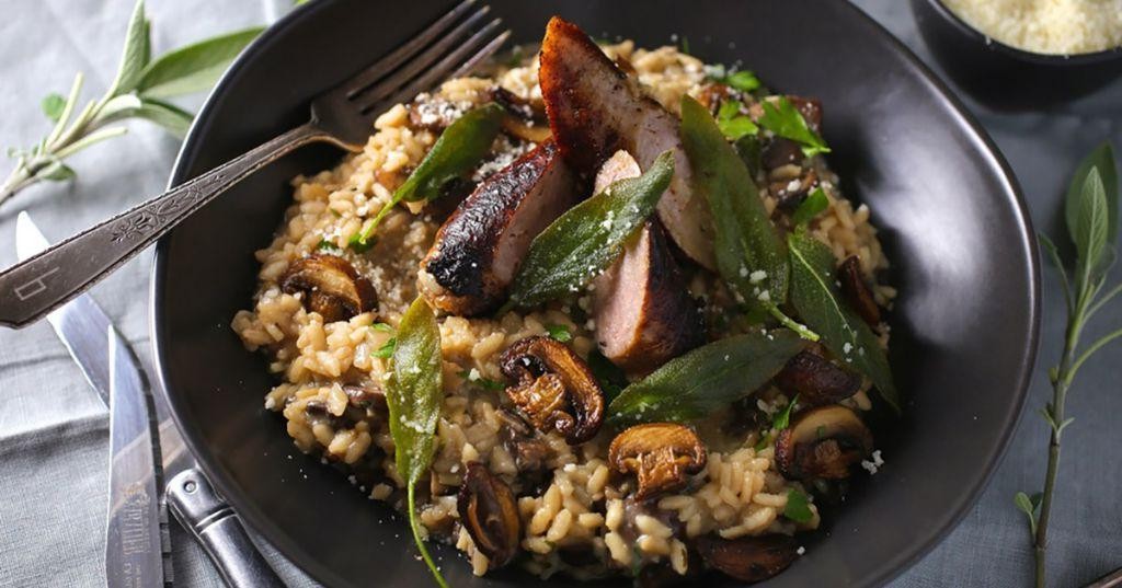Creamy Pork Sausage and Mushroom Risotto