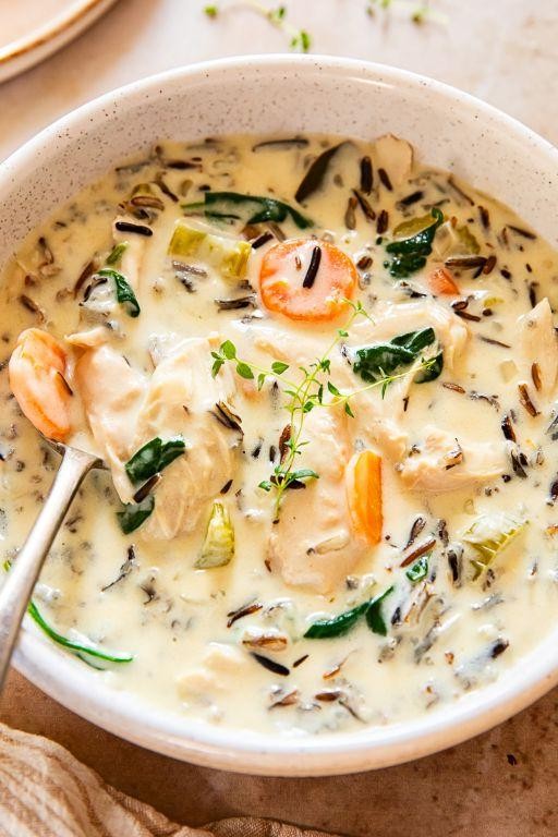 Creamy Shaved Chicken and Wild Rice Soup