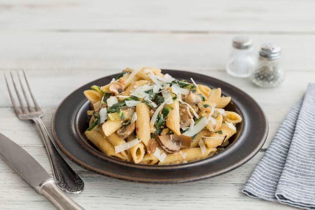 Creamy Swiss Chard and Mushroom Pasta