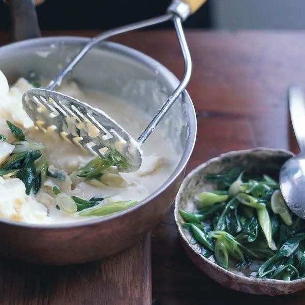 Creamy Wasabi Mashed Potatoes with Green Onions