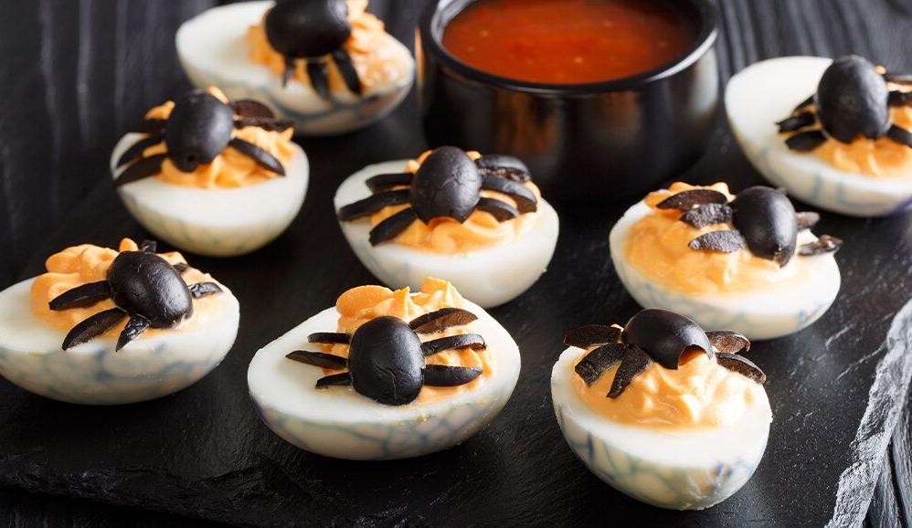 Creepy Crawly Spider Deviled Eggs