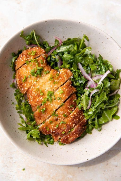 Crispy Italian Chicken Thighs with Arugula Salad