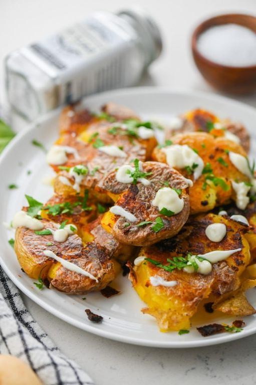 Crispy Smashed Red Potatoes with Truffle Oil