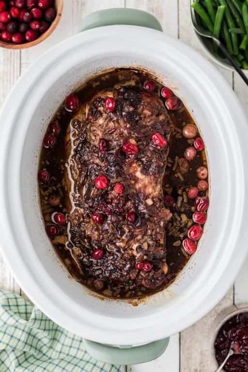 Crock Pot Pork Loin with Cranberry Sauce