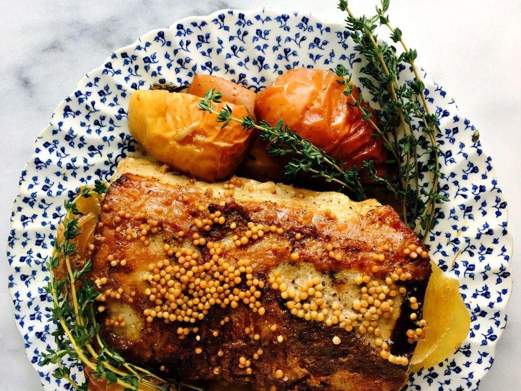 Crock Pot Pork Loin with Mustard and Herbs