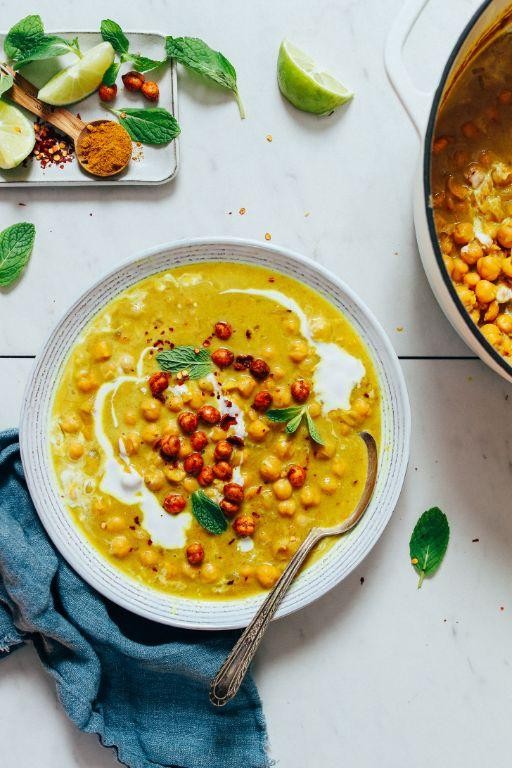 Curried Chickpea and Bean Soup