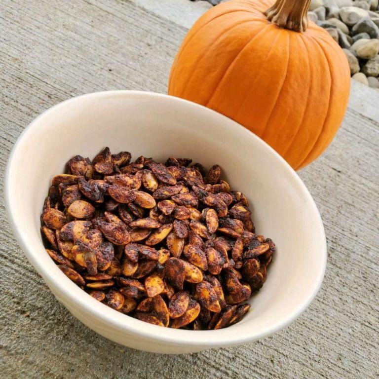 Curry Powder Roasted Pumpkin Seeds