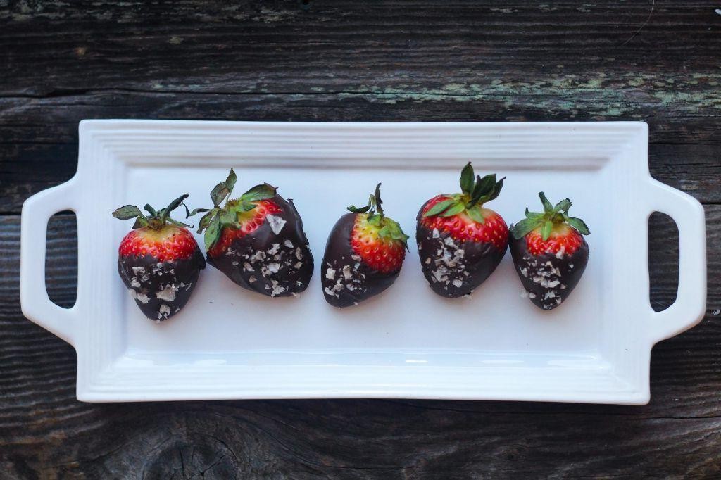 Dark Chocolate Covered Strawberries with Sea Salt