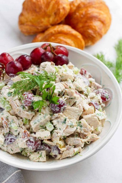 Dill Chicken Salad with Grapes and Flaxseeds