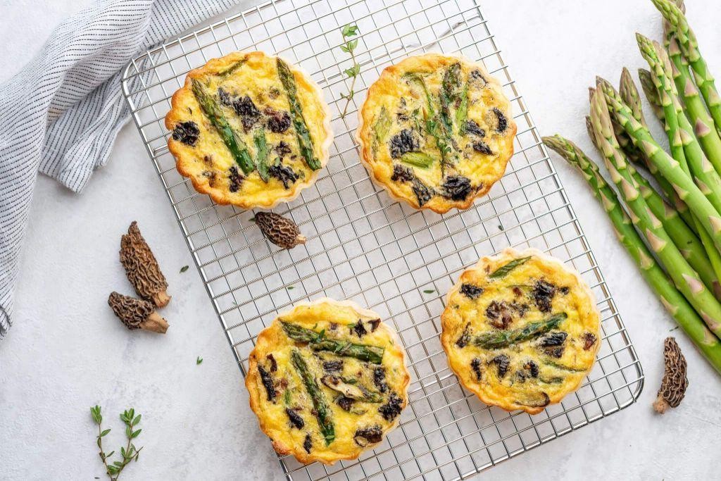 Dried Morel Mushroom and Asparagus Quiche