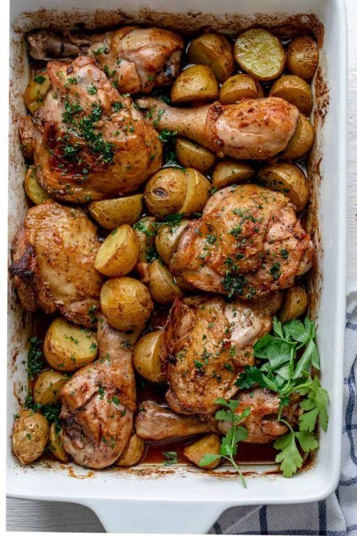 Easy Roasted Chicken with Potatoes