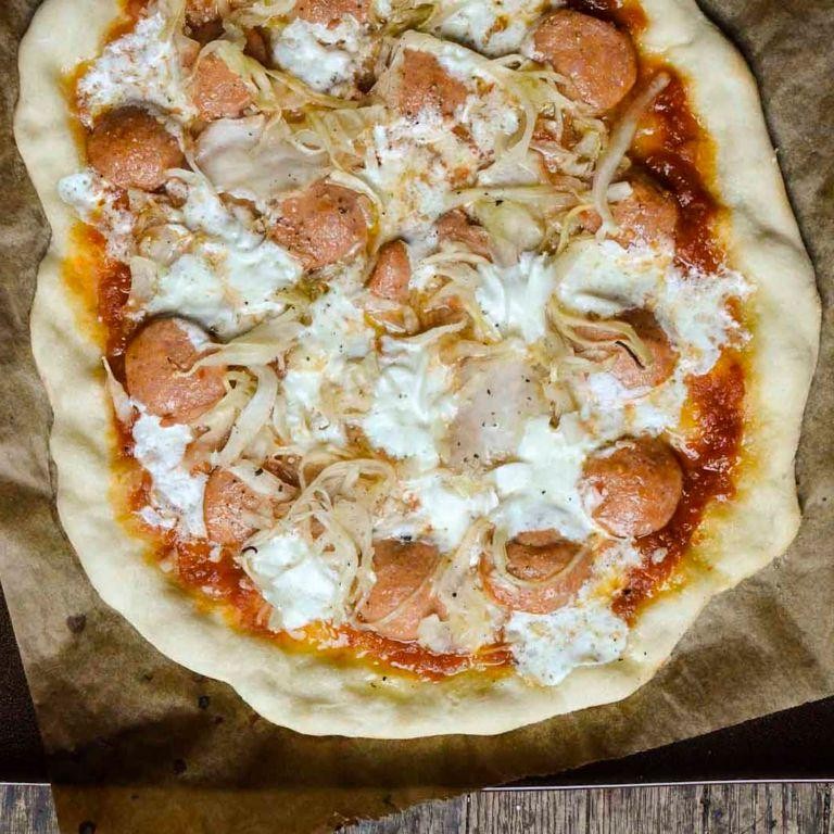 Easy Sauerkraut and Sausage Pizza