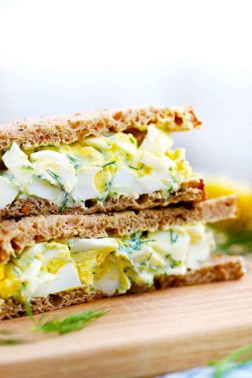 Egg Salad with Greek Yogurt on Whole Wheat Bread