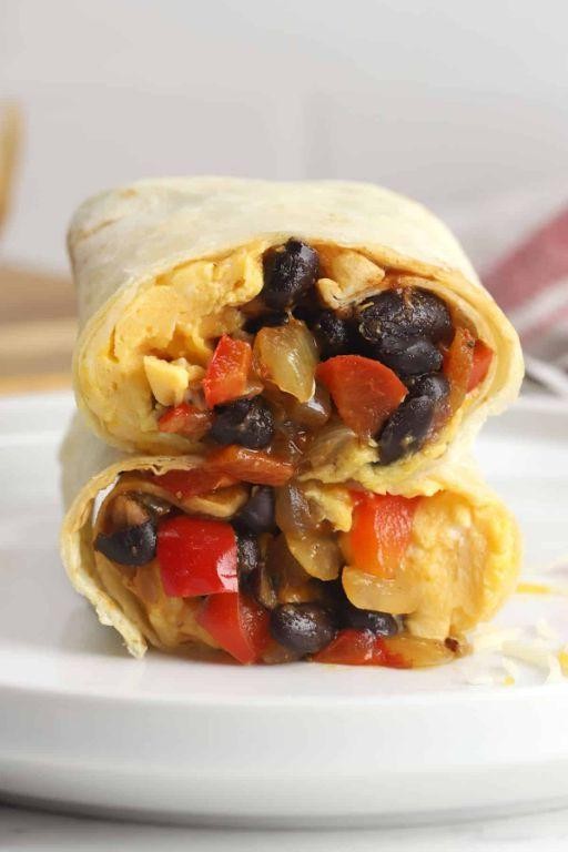 Egg and Black Bean Breakfast Burrito