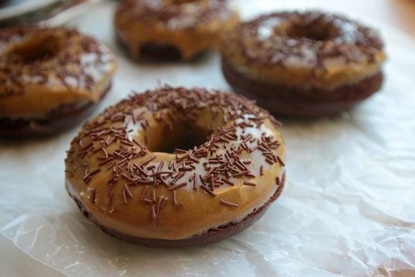 Espresso Glazed Baked Donuts