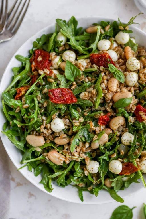 Farro Salad with Sun-Dried Tomatoes and Basil