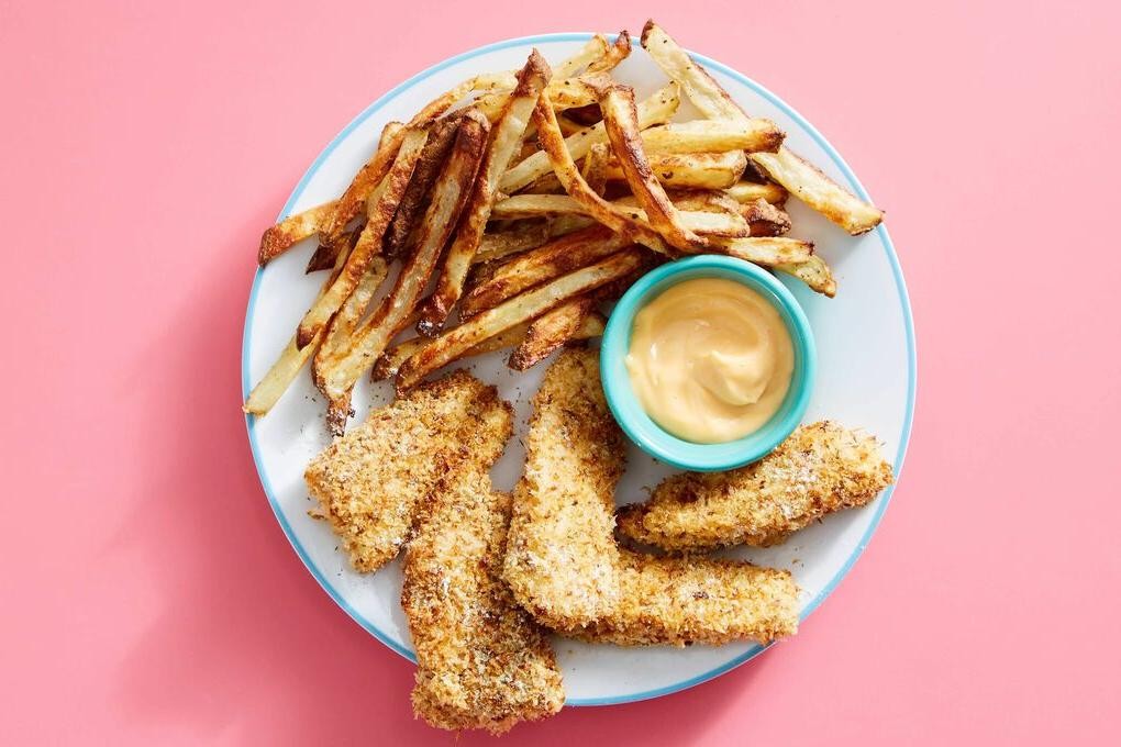 Fish Sticks with Sweet Potato Fries