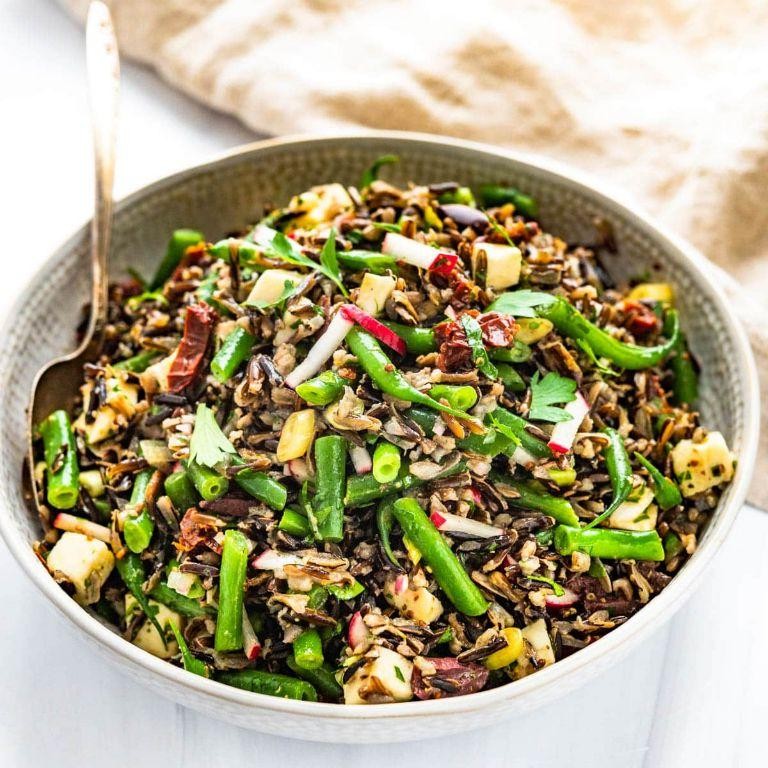 French Rice Salad with Green Beans and Walnuts