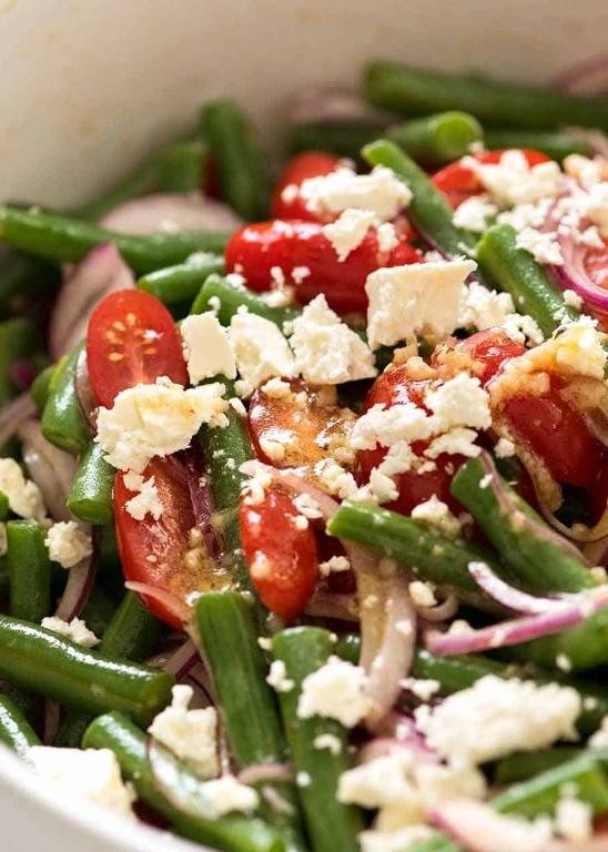 Fresh Green Bean Salad with Feta and Tomatoes