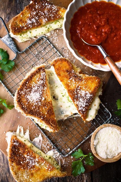 Fried Mozzarella Sandwiches