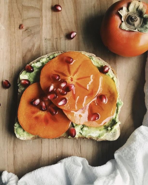 Fuyu Persimmon and Avocado Toast