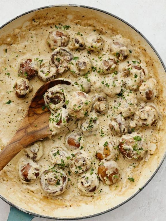 Garlic Butter Mushrooms with Parmesan