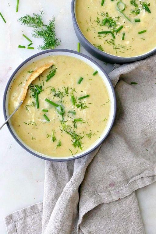 Garlic Scape and Potato Soup