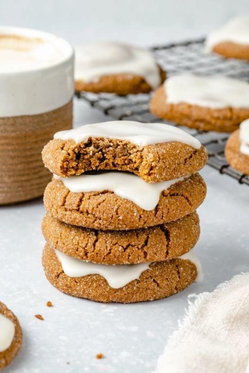Ginger Snap Cookies with Lemon Glaze