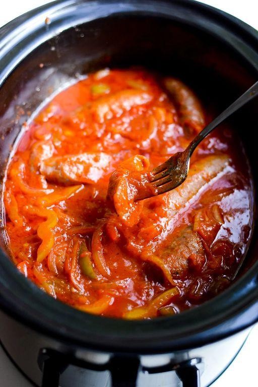 Gluten Free Crock Pot Sausage and Peppers