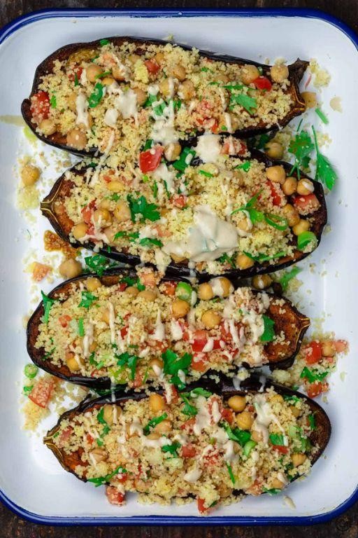 Gluten Free Mediterranean Stuffed Eggplant