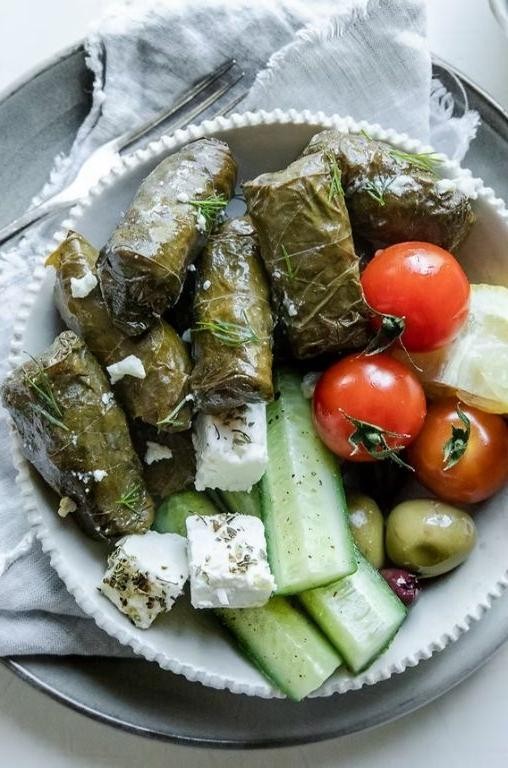 Gluten Free Mediterranean Stuffed Grape Leaves