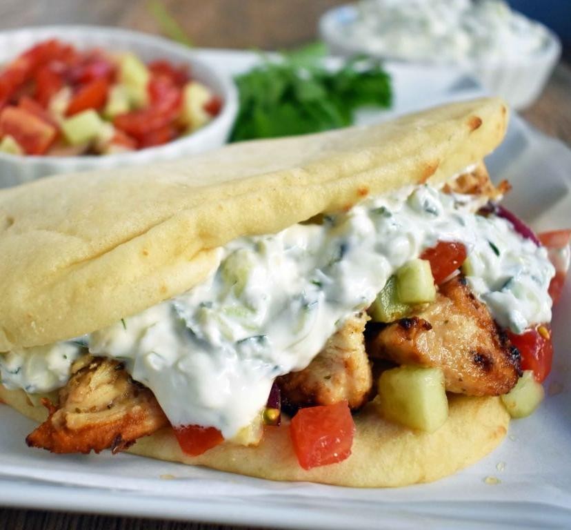 Greek Chicken Panini with Tzatziki