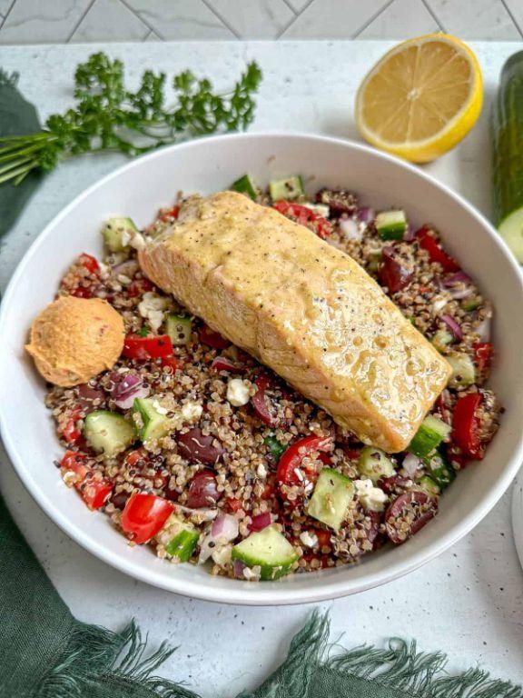 Greek Salmon Quinoa Bowls