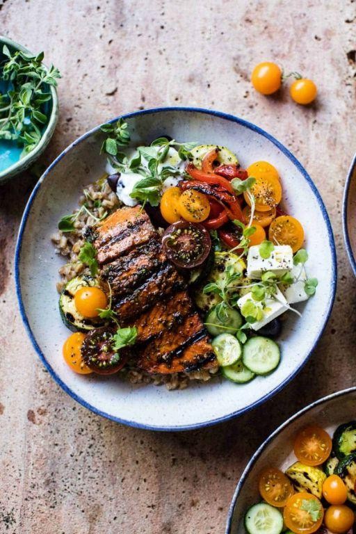 Greek Salmon Souvlaki
