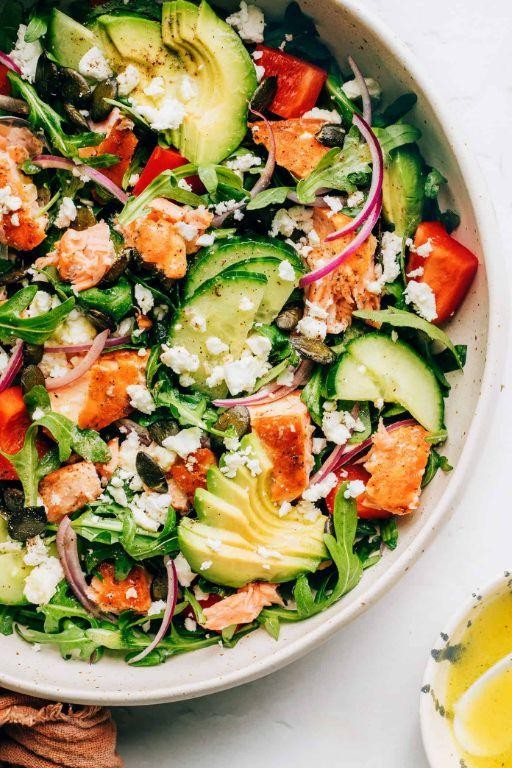 Greek Salmon and Avocado Salad