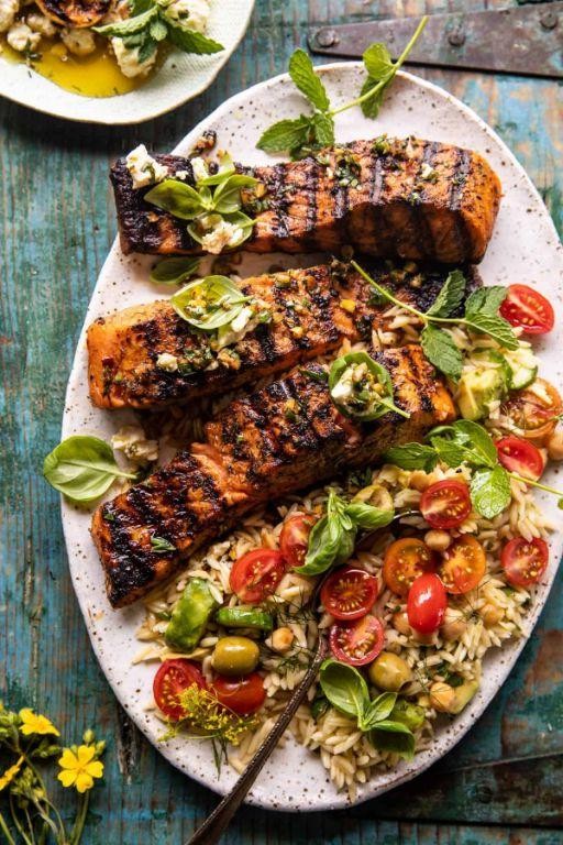 Greek Salmon with Roasted Vegetables