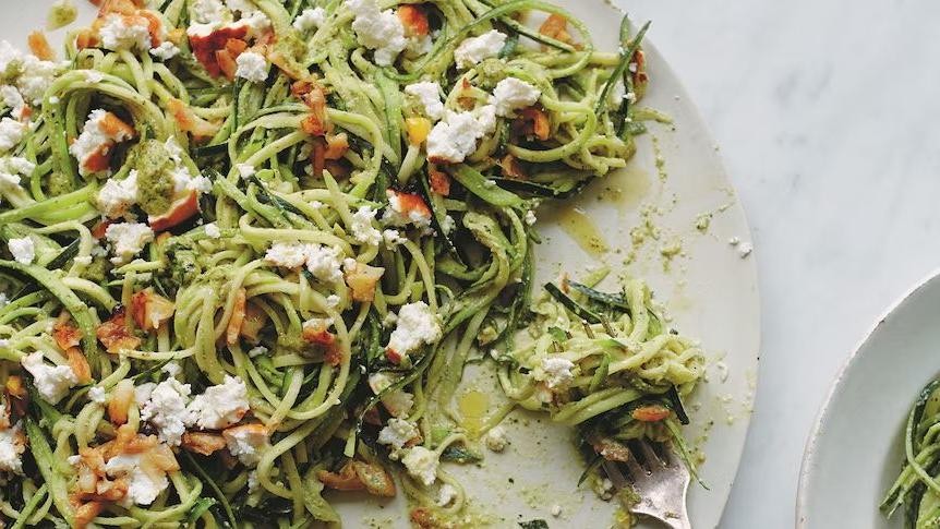 Green Spaghetti with Pistachio and Ricotta